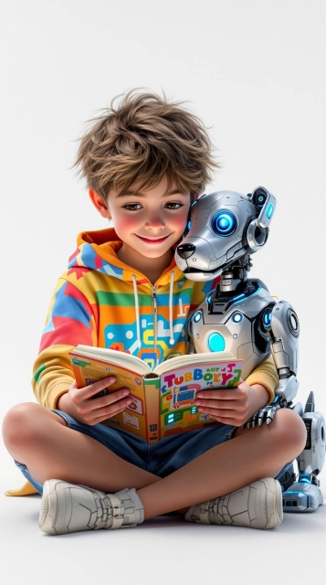 Aventuras de Lectura con un Niño y su Amigo Robot