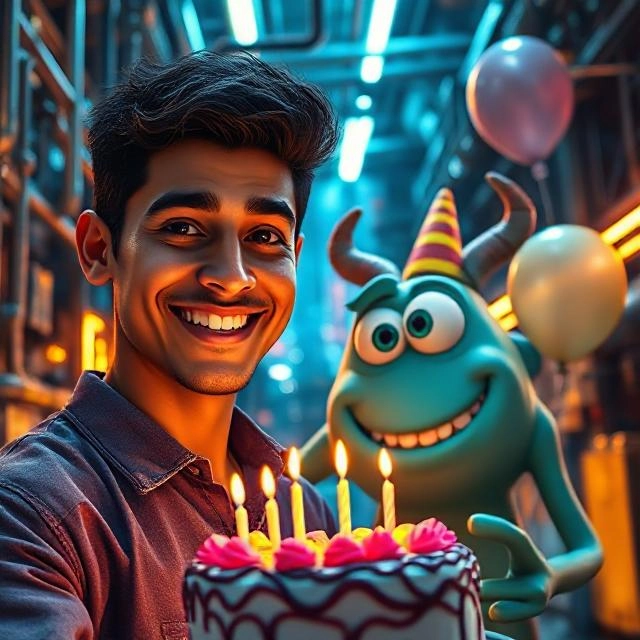 Sorprende con un face-swap de cumpleaños con el monstruo amable