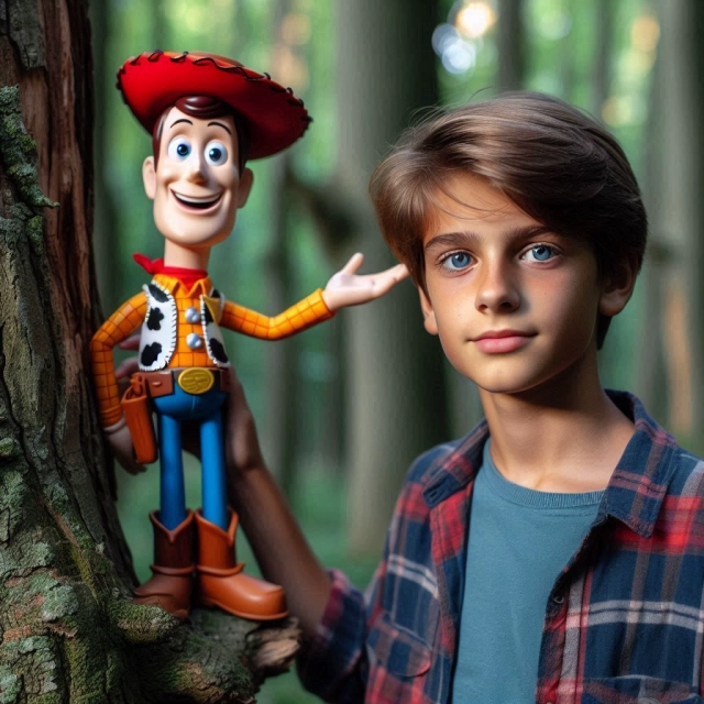 Vive aventuras con Woody en el bosque con face-swap