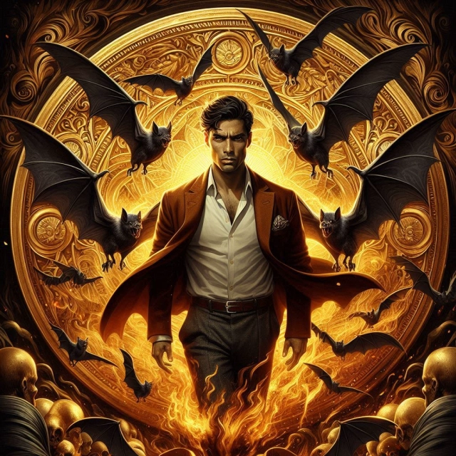 Transforma tu rostro en un valiente guerrero rodeado de murciélagos