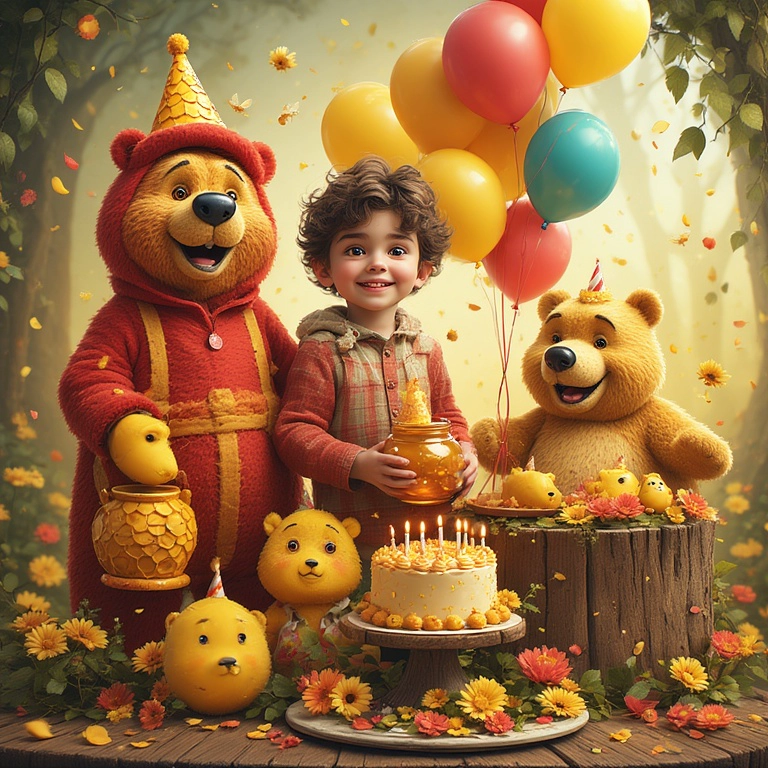 Vive la magia de la fiesta de Winnie the Pooh con tu rostro