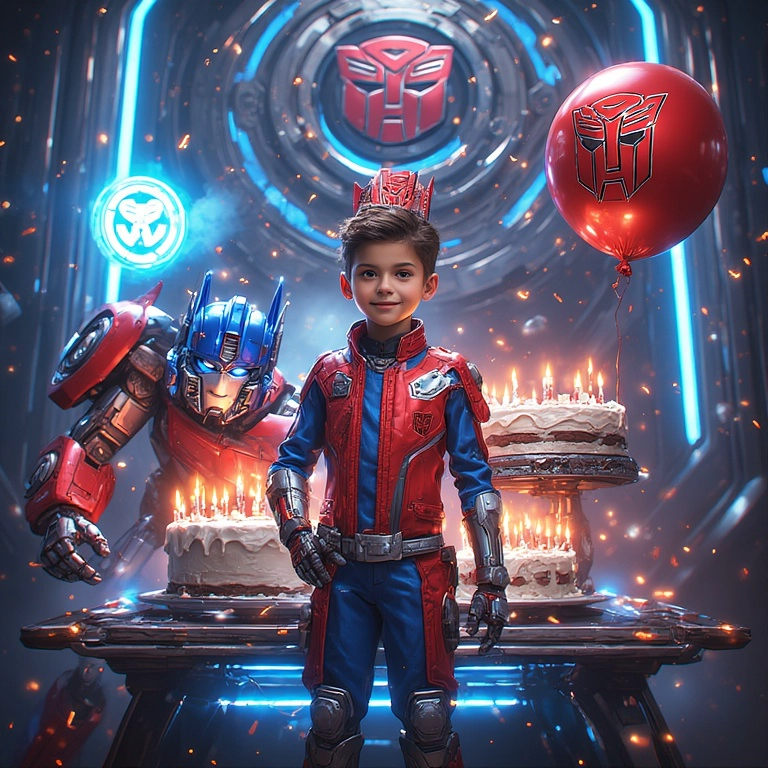 Convierte tu rostro en el protagonista de una fiesta Transformers