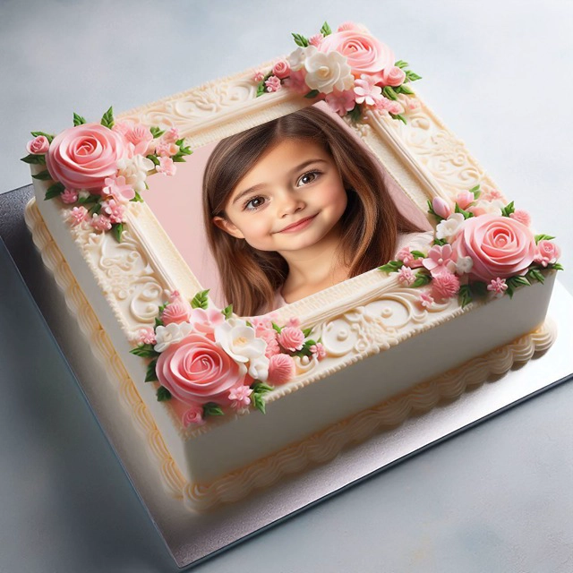 Inserta tu foto en un marco de pastel elegante y sofisticado