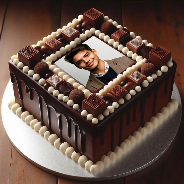 Personaliza tus fotos con un marco de pastel de chocolate decadente