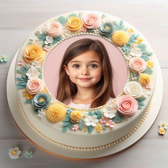 Decora tus fotos con un marco de pastel y flores de fondant