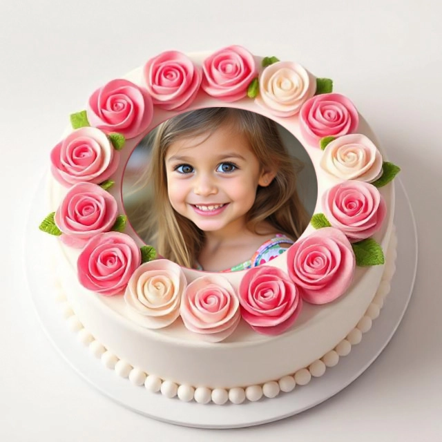 Enmarca tus fotos con un pastel clásico decorado con rosas