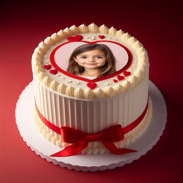 Enmarca tus fotos en un pastel romántico con corazones rojos