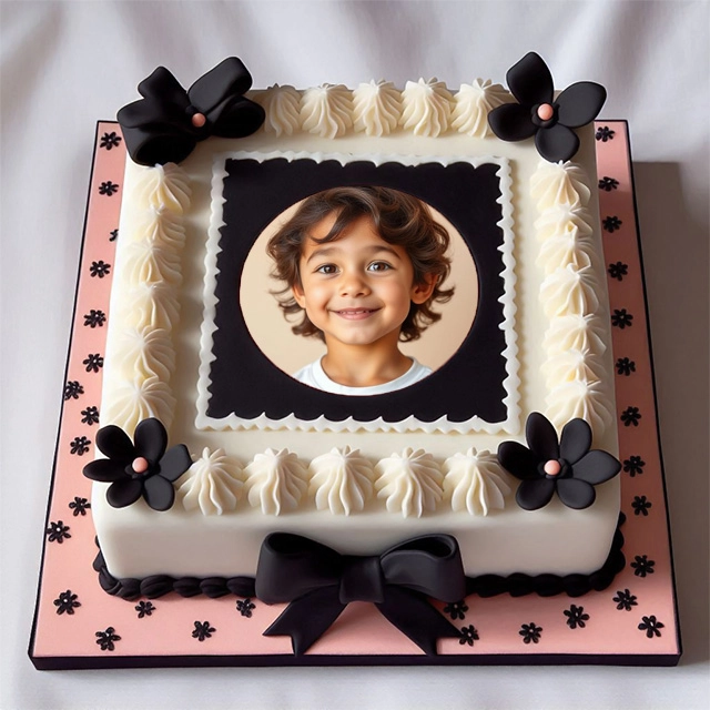 Inserta tu foto en un elegante marco de pastel cuadrado chic