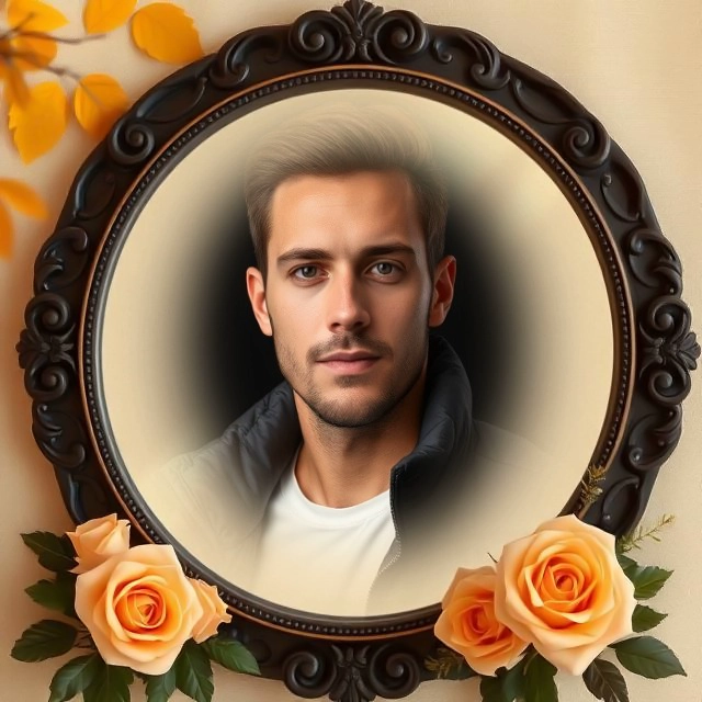 Personaliza tus fotos con un marco ovalado de madera y rosas