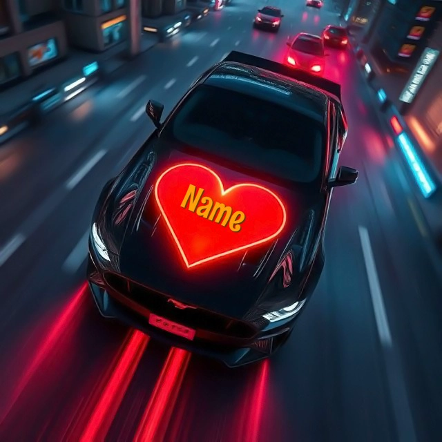 Personaliza tu imagen: coche deportivo y corazón vibrante