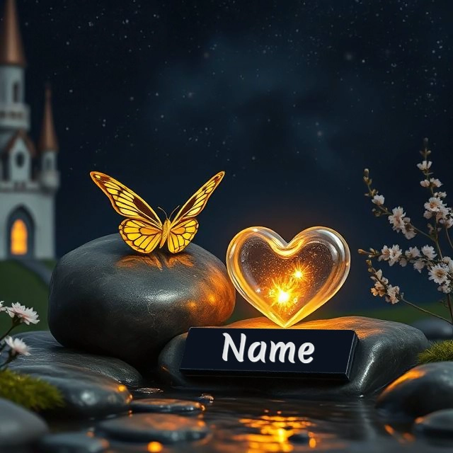 Personaliza tu escena nocturna serena con tu nombre mágico