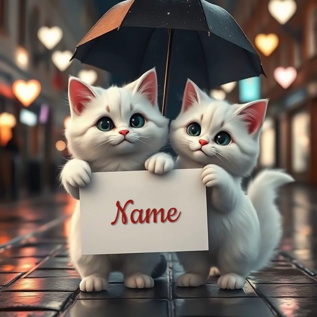 Personaliza la imagen de gatitos con tu nombre y comparte amor