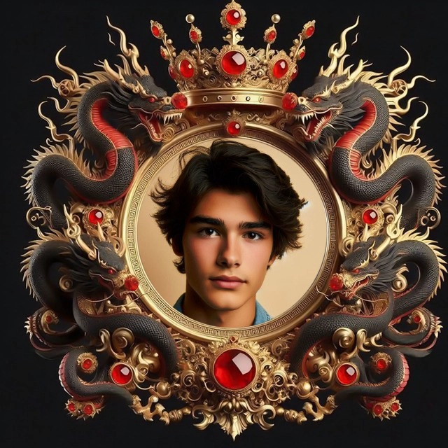 Personaliza tus fotos con un marco dorado y dragones únicos