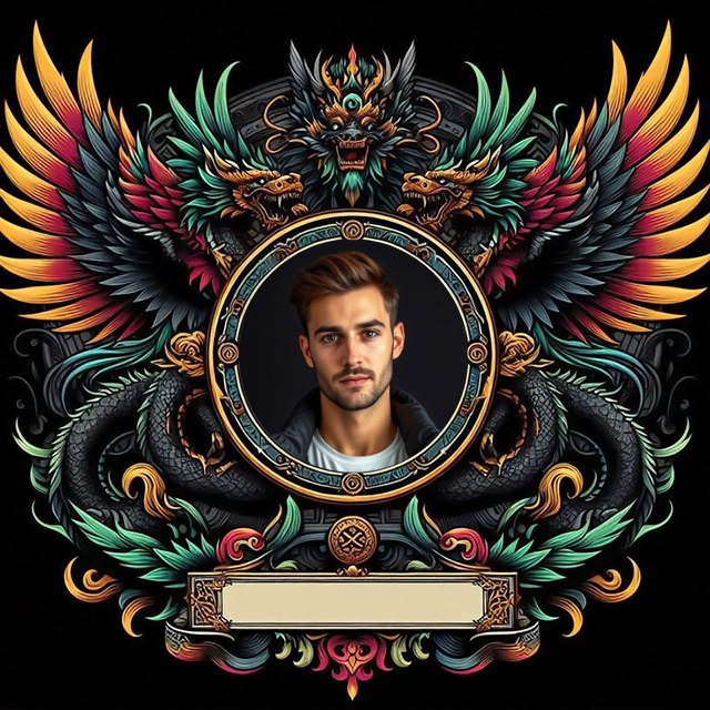 Enmarca tus recuerdos con dragones y ornamentación vibrante