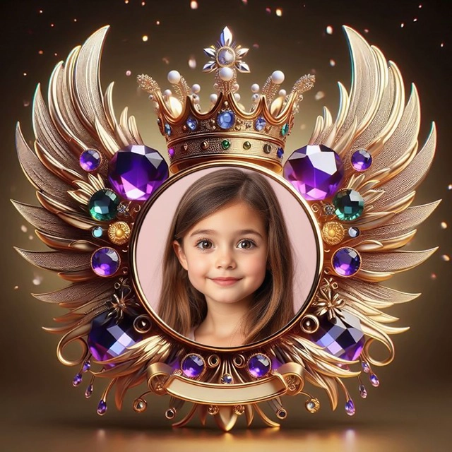 Añade tu foto al marco dorado real con detalles únicos