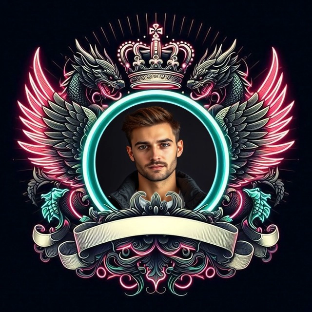 Transforma tus fotos con un marco luminoso de dragón y corona