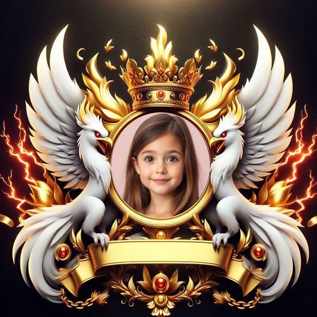 Transforma tus fotos con el marco de fénix blancos y corona dorada