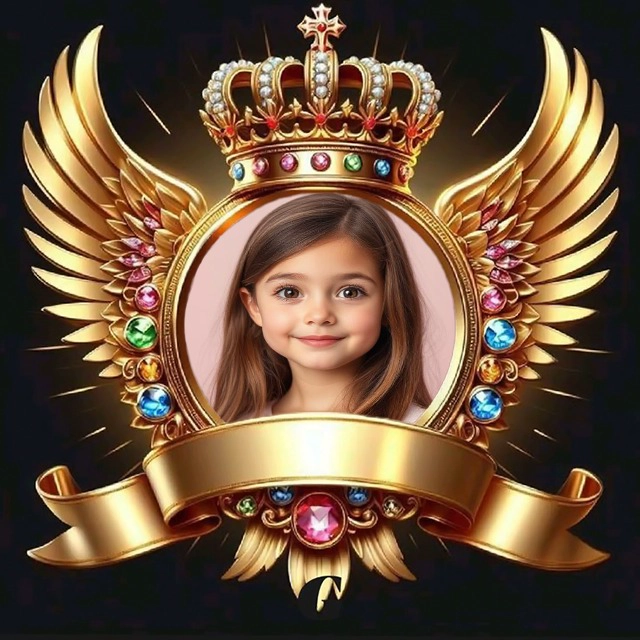 Personaliza tus fotos con un marco dorado y alas radiantes