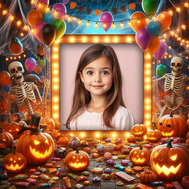Enmarca tus fotos en una fiesta de Halloween mágica y vibrante
