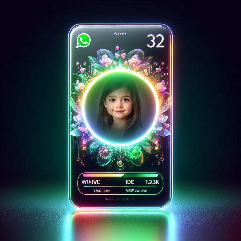 Inserta tu foto en un marco con diseño floral neón vibrante