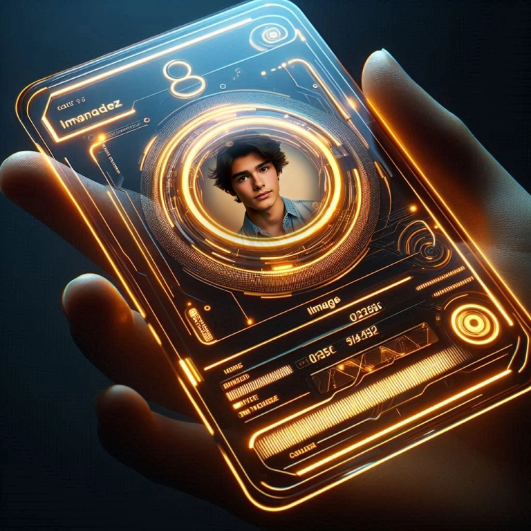 Inserta tu foto en un marco de teléfono futurista y brillante