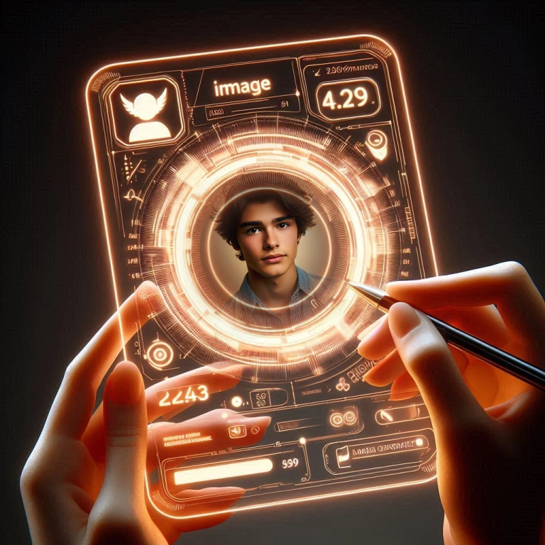 Personaliza tus fotos con un marco de tablet futurista y brillante