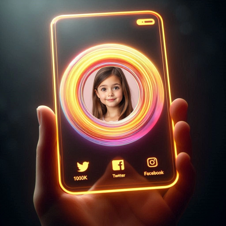 Inserta tu foto en un marco de móvil vibrante y social