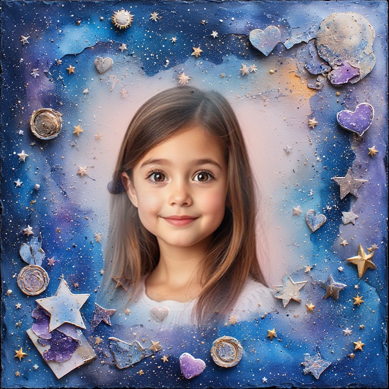 Transforma tus fotos con un marco cósmico de ensueño