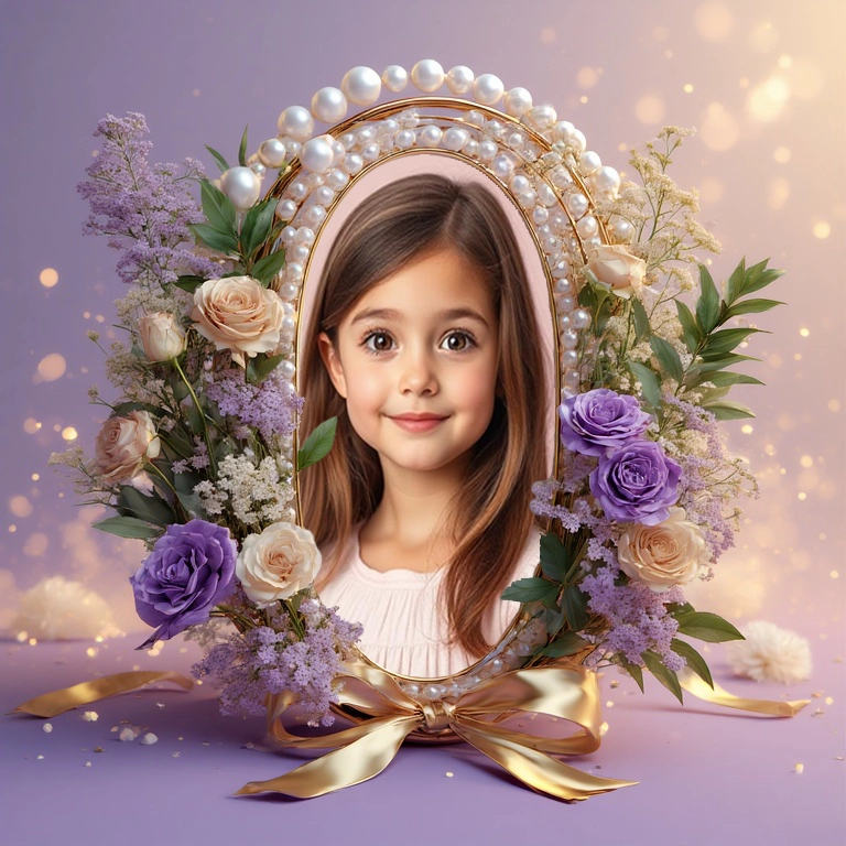 Enmarca tus recuerdos con elegancia floral y perlas