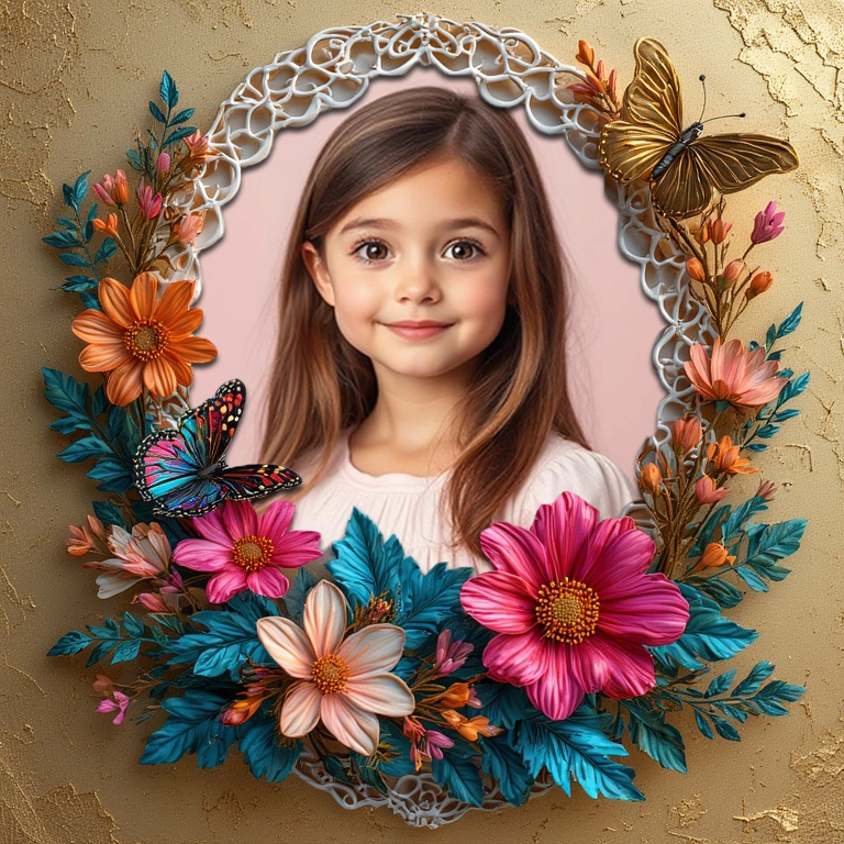 Enmarca tus recuerdos con un toque de magia floral y mariposas