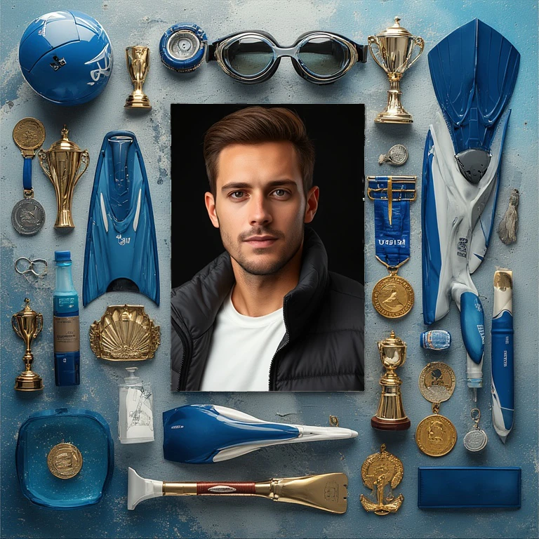 Personaliza tus fotos de natación con nuestro marco elegante