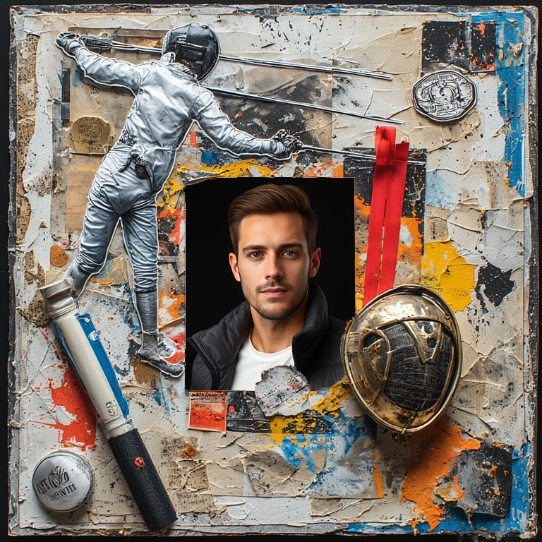 Revive la emoción del esgrima con un marco fotográfico único