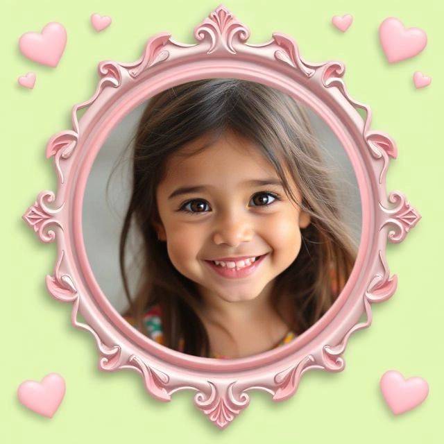 Personaliza tus fotos con un marco rosa lleno de amor