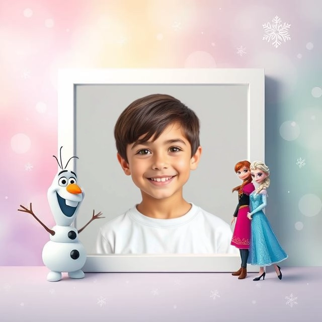 Personaliza tus fotos con Olaf, Anna y Elsa en un marco mágico