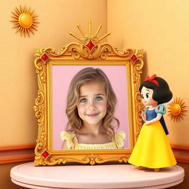 Enmarca tus fotos con un toque real junto a Blancanieves animada