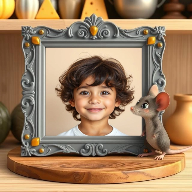 Enmarca tus fotos con elegancia en un entorno de cocina animado