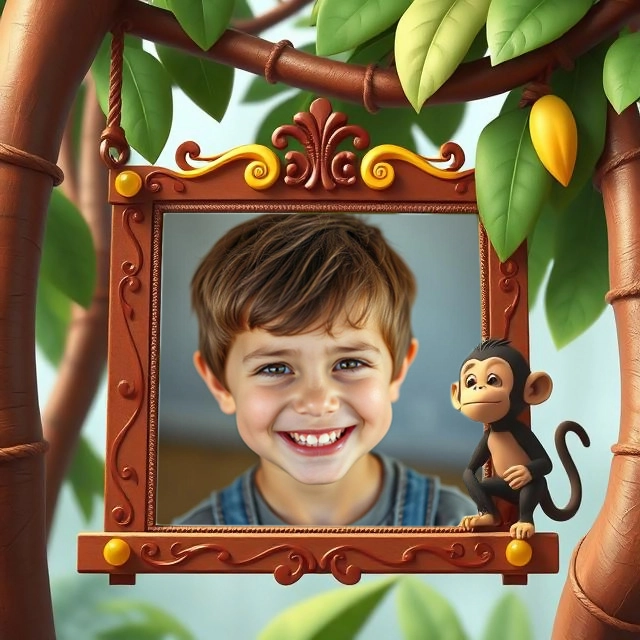 Captura Aventuras Salvajes con Nuestro Marco de Mono Juguetón