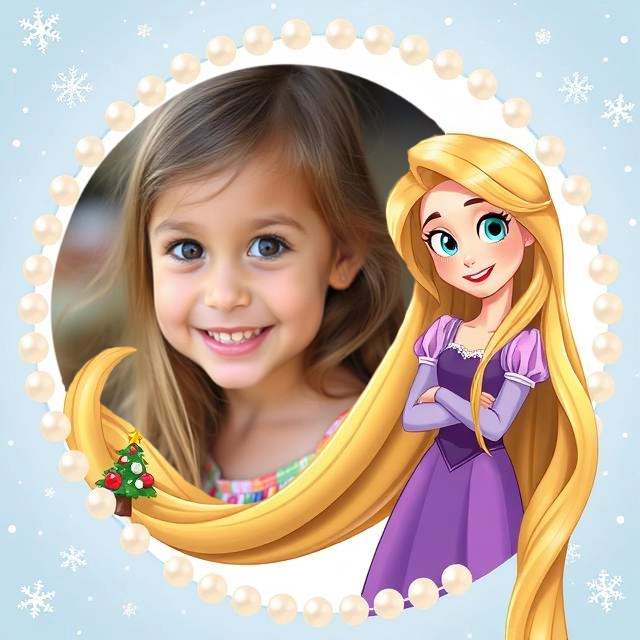 Envuelve tus fotos navideñas con el encanto de Rapunzel