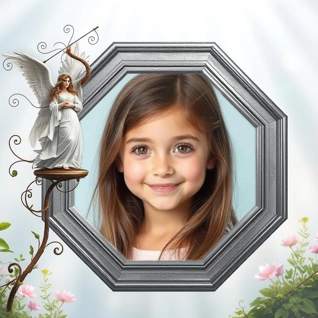 Dale un toque celestial a tus fotos con un marco de ángel plateado