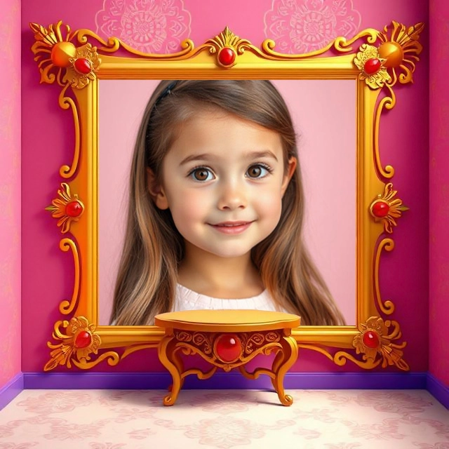 Transform Your Photos with a Luxurious Golden Mirror Frame
