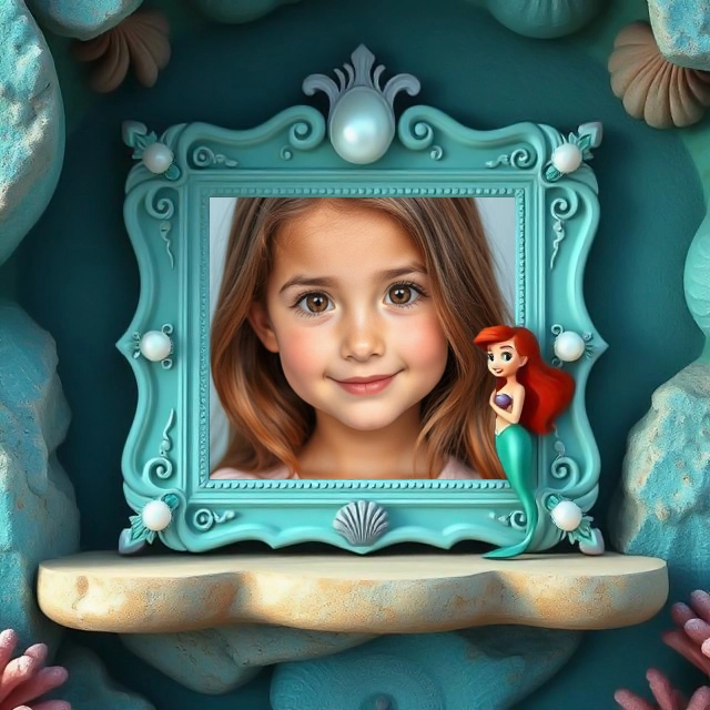 Sumérgete en magia marina con nuestro marco de sirena