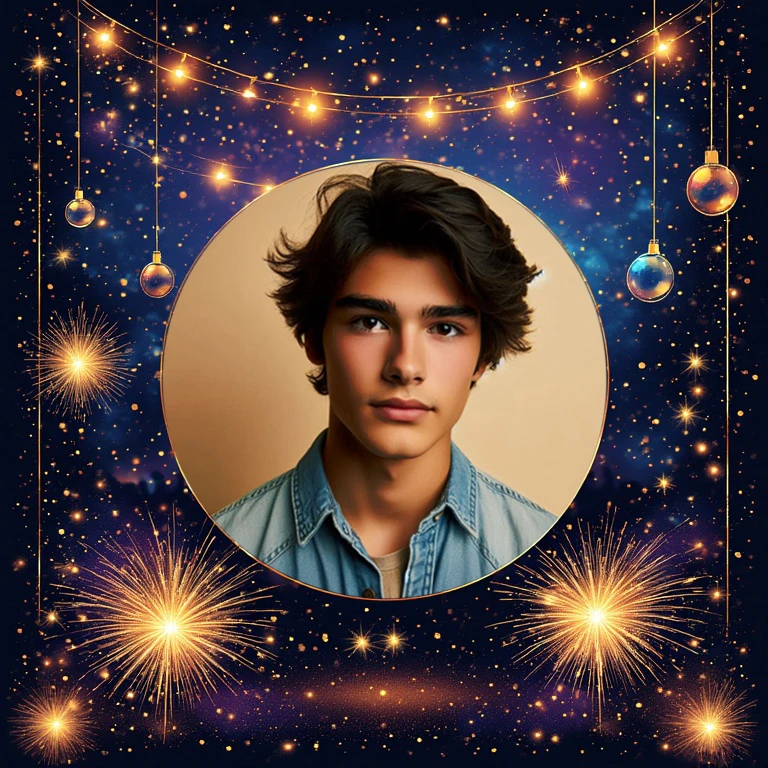 Brilla en Año Nuevo con Fotos en Marcos de Celebración