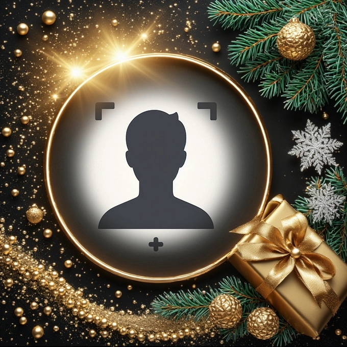 Añade Tu Foto a Marco Festivo con Detalles de Oro