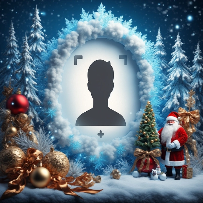 Añade Tu Foto a un Marco de Navidad Mágico