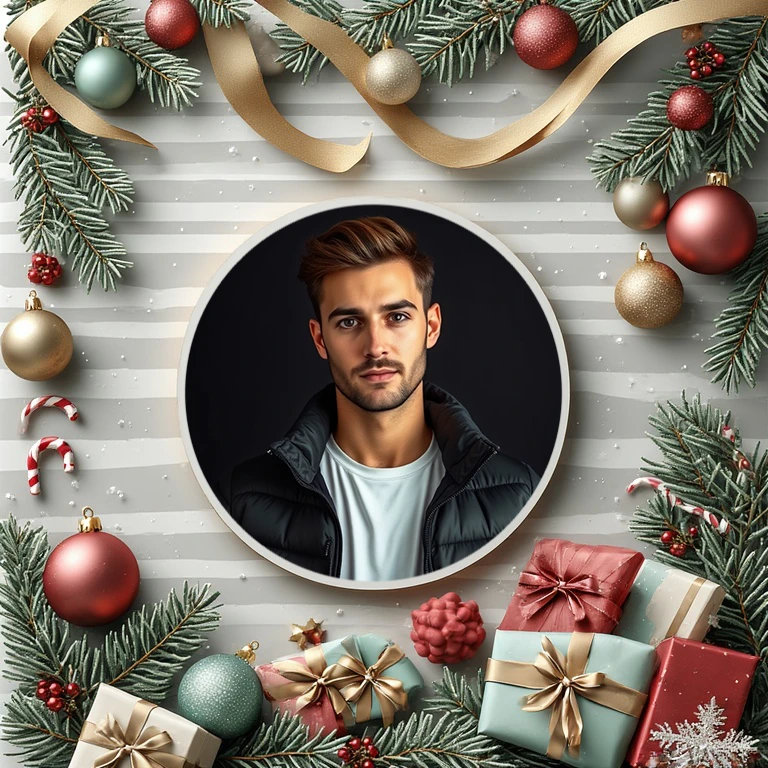 Personaliza tus fotos con un marco festivo de Año Nuevo único