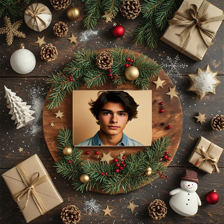 Personaliza tus fotos con un marco rústico de Año Nuevo