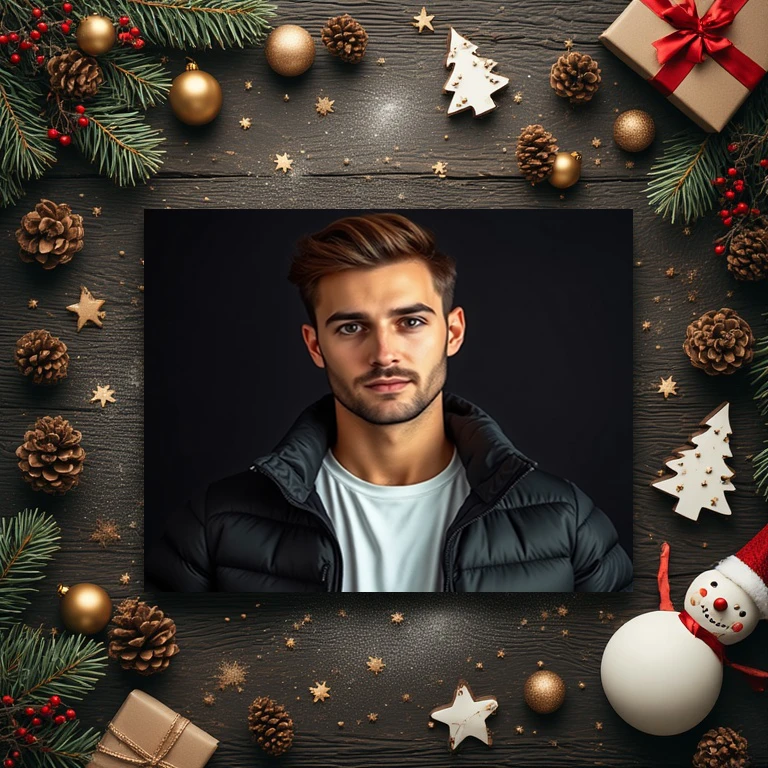 Personaliza tus fotos con un marco acogedor de Año Nuevo