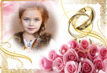 marco de fotos boda hermosas flores rosas y anillos 220x150 - marco de fotos boda hermosas flores rosas y anillos