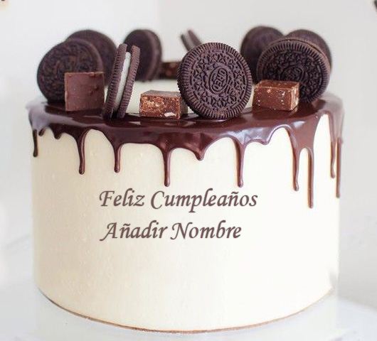 escribir nombre en pastel de cumpleanos de chocolate modelo - escribir nombre en pastel de cumpleaños de chocolate